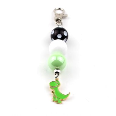 Bubblegum Bella Bag Tag - Green Dinosaur