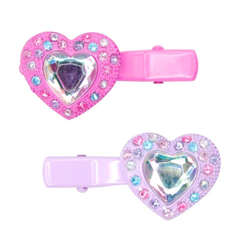 Playful Heart Gem Hairclip - Purple