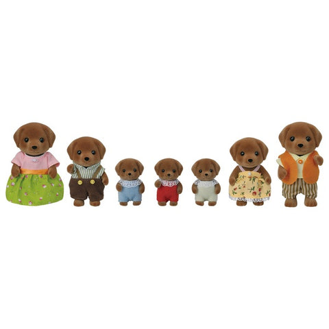 Sylvanian Families Chocolate Labrador Family of 7