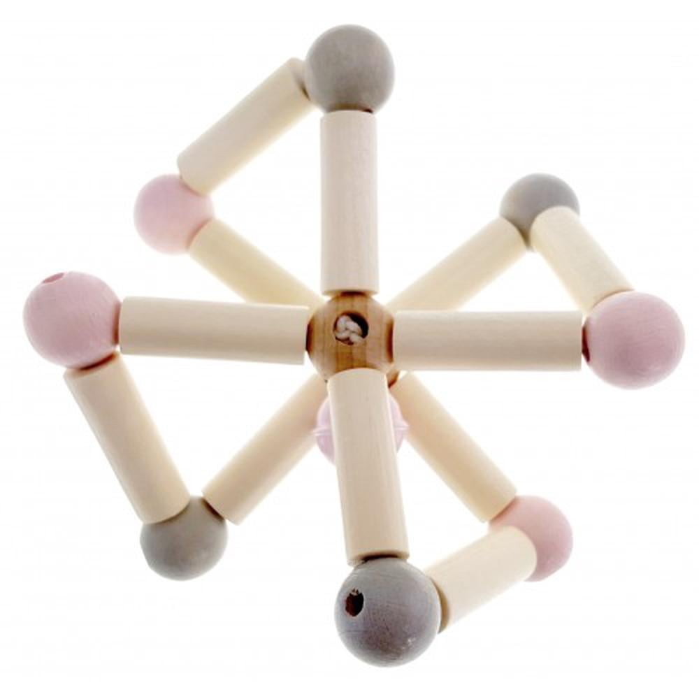 Hess-Spielzeug Wooden Twisty Rattle - Natural Pink