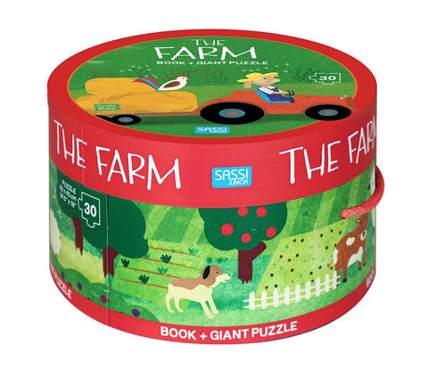 Sassi Book and Giant Puzzle - The Farm 30pc