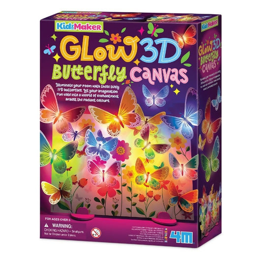 Glow 3D Butterfly Canvas