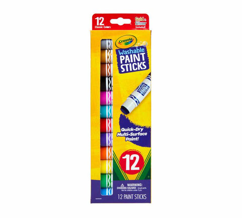 12 Quick Dry Washable Paint Sticks