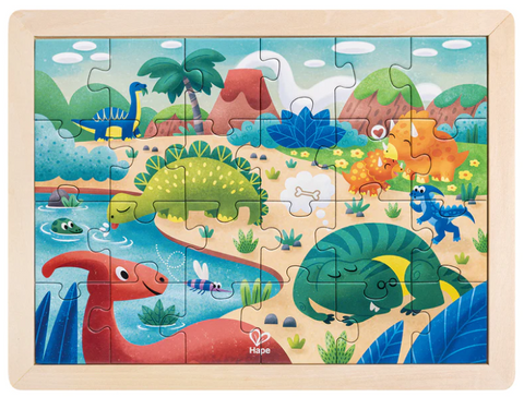 Hape Double Sided Colouring Puzzle - Dinosaurs 24pc