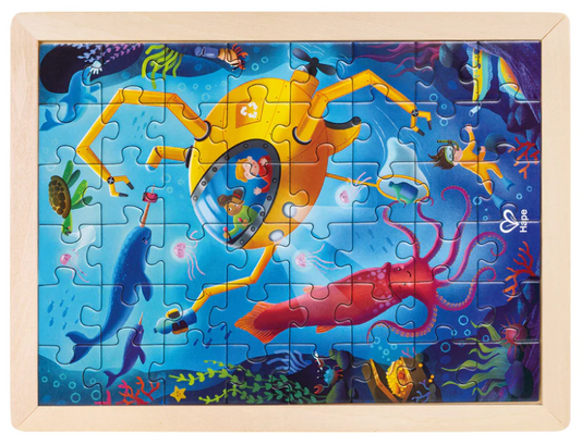 Hape Double Sided Colouring Puzzle - Ocean Rescue 48pc