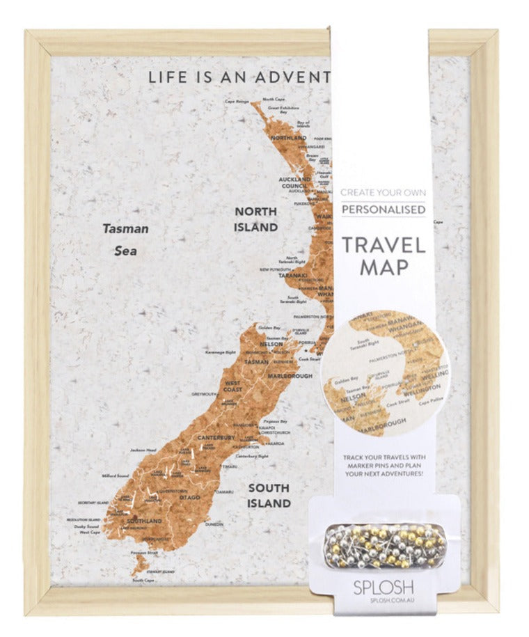 Splosh - NZ Travel Pin Board Map