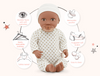 LullaBaby 14" Baby Doll with PJ's & Ivory Hat (medium skin)