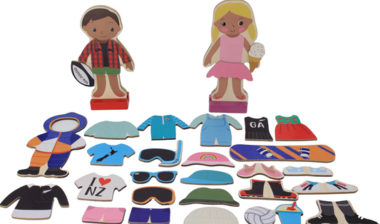 Magnetic Wooden Dress Up Set - Tane and Ruby