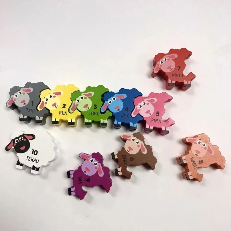 Wooden Sheep Number Puzzle