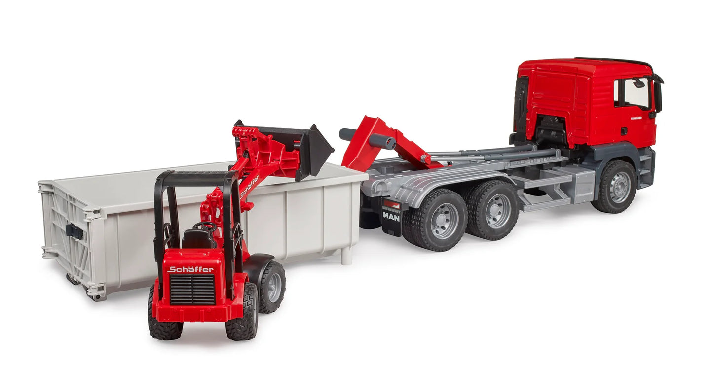 Bruder Man TGS Truck with Roll-off-Container and Compactor