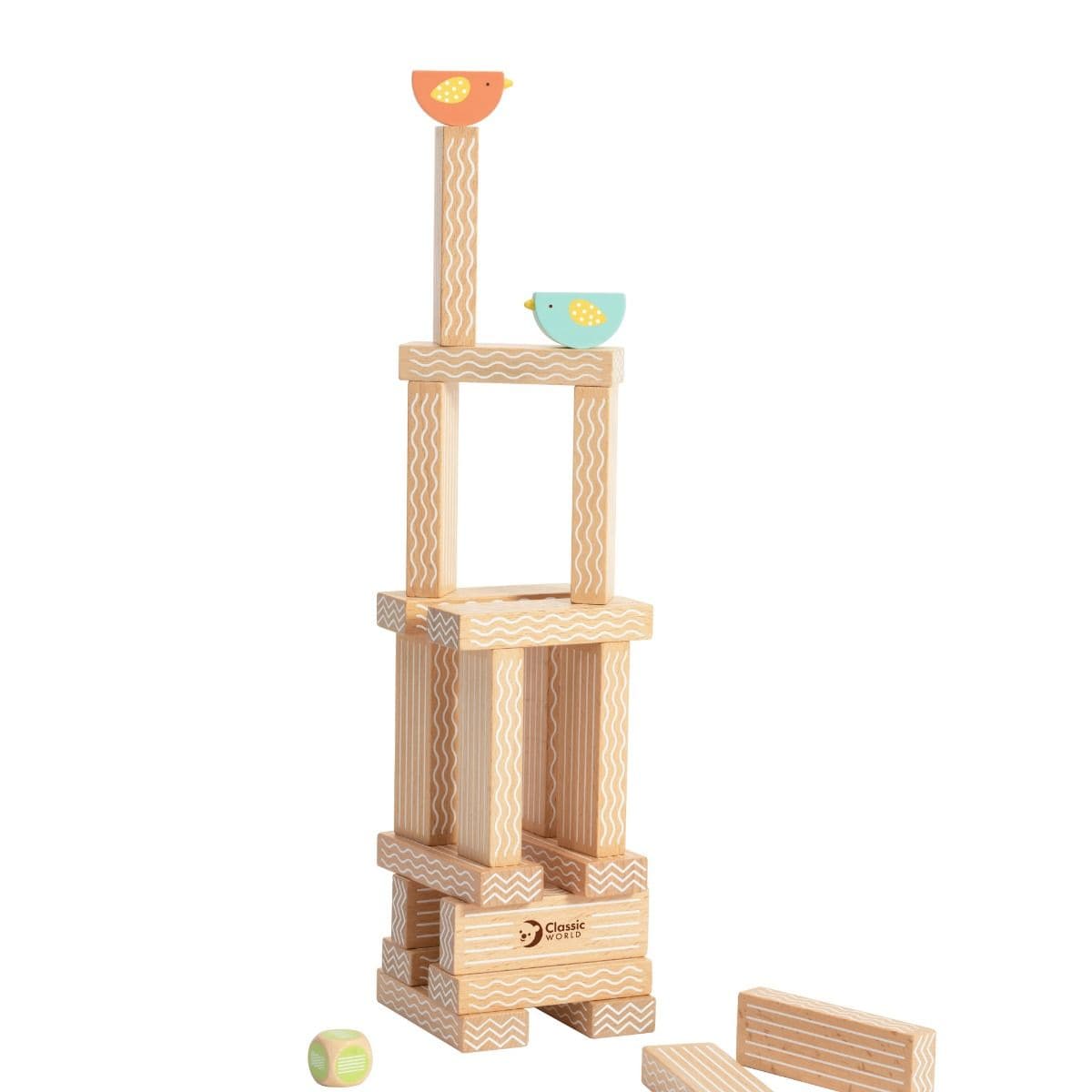 Wooden Bird Stacking Game