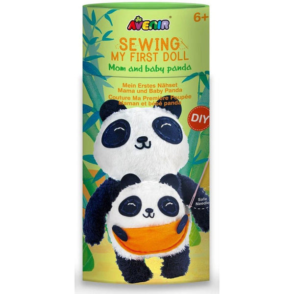 Sewing Mum & Baby Panda Plush Toy