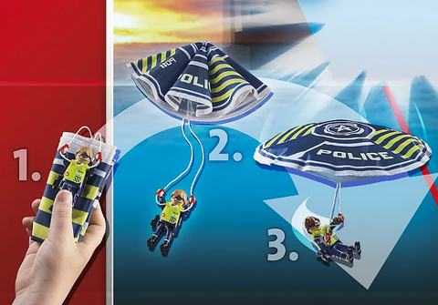 Playmobil Police Parachute with Amphibious Vehicle