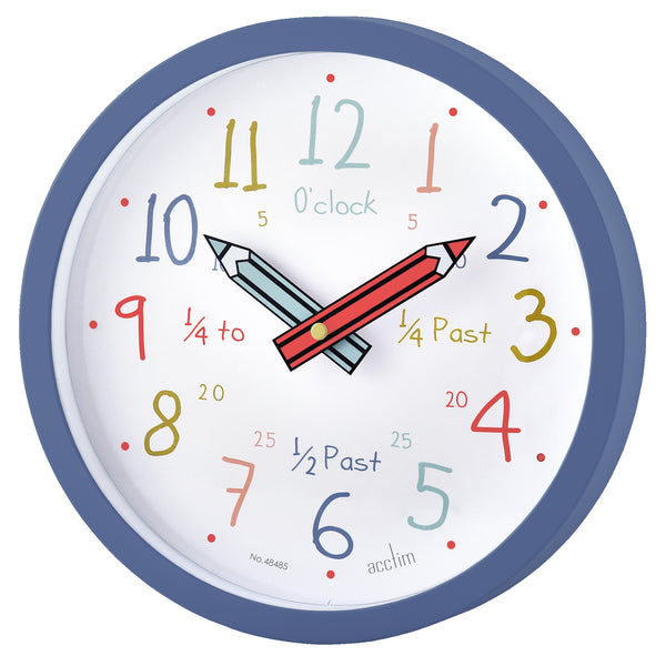 ACCTIM 'ALMA' 26cm Blue Time Teaching Wall Clock