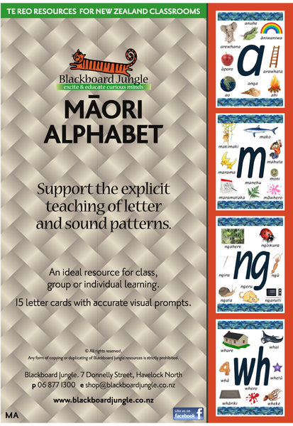 Maori Alphabet A3 Laminated