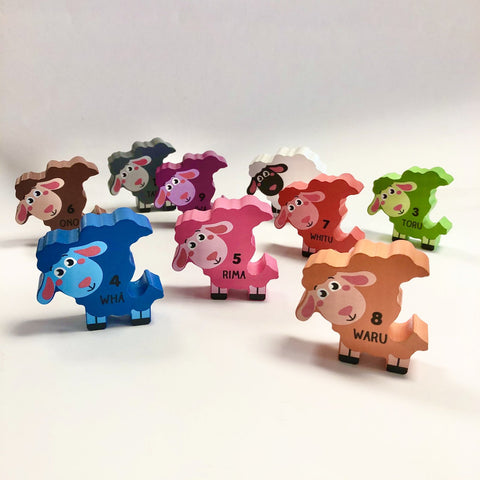 Wooden Sheep Number Puzzle