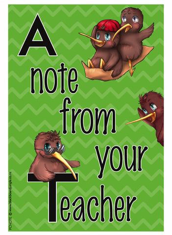 Kiwi 'A Note From Your Teacher' Cards