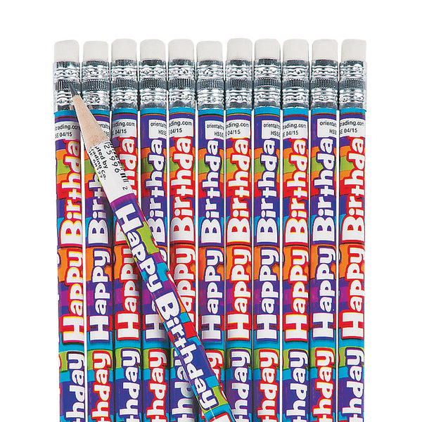 Striped Birthday Pencils