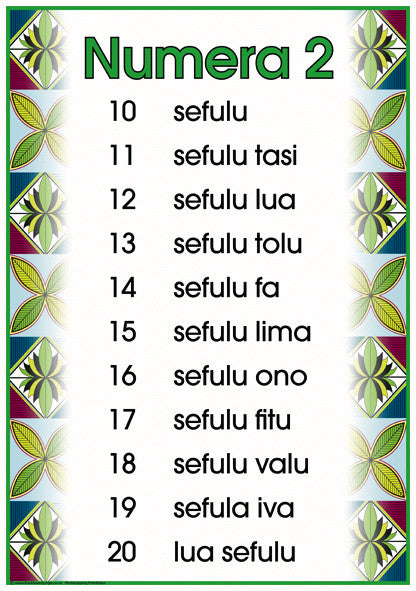Samoan Poster: Numbers 2